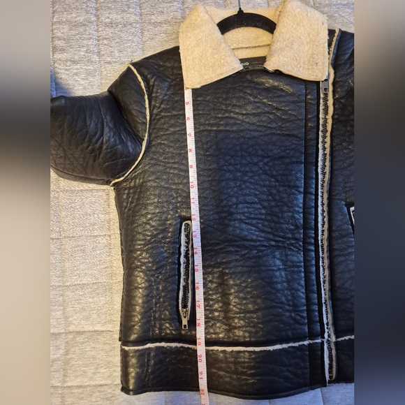 Leather-Effect Shearling Lining Jacket Fall - Picture 9 of 16